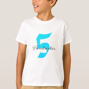 T-shirt Fantastic Cinq garçons 5e anniversaire Turquoise 