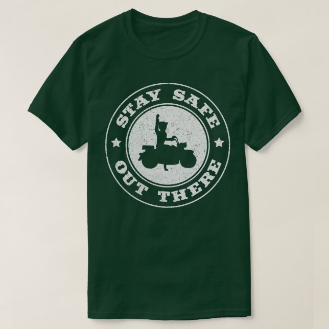 T-shirt Fantastic Fox Motorcycle Restez en sécurité là-bas (Design devant)
