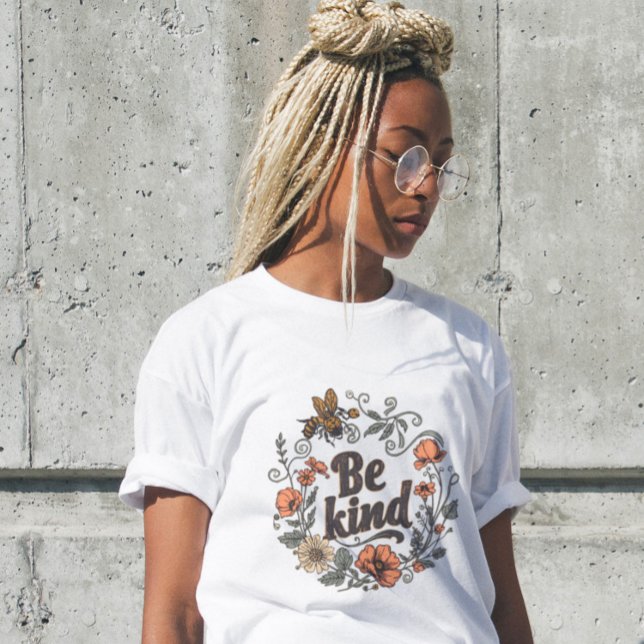 T-shirt Fantastique Chemise Cadeau Femme Be Kind Retro Bee (Créateur téléchargé)