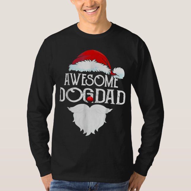T-shirt Fantastique chien papa Noël Père Noël Chapeau drôl (Devant)
