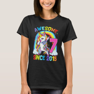 T-shirt fantastique dabbing licorn anniversaire 7 année fi