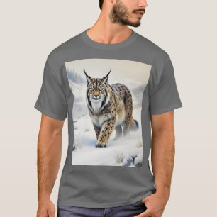 T-shirt Fantastique doux lynx neige d'hiver