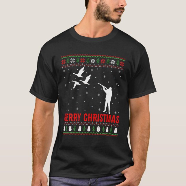 T-shirt Fantastique Éclairage Noël Chapeau Vilain Chasse D (Devant)