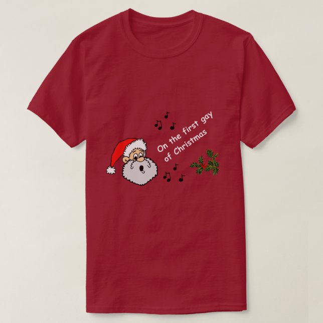 T-shirt Fantastique Gay Noël Le Premier Gay De Noël (Design devant)