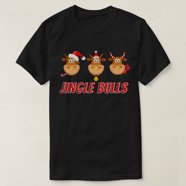 T-shirt Fantastique Jingle Bulls Noël (Design devant)