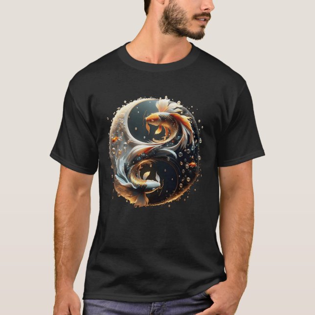 T-shirt Fantastique Koi Yin Yang Mignon (Devant)