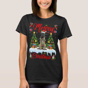 T-shirt Fantastique lumière Noël Chapeau Chien belge Malin