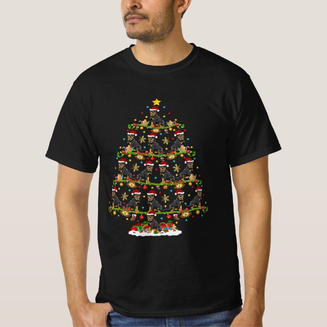 T-shirt Fantastique Noël de Noël Père Noël Rottweiler (Devant)