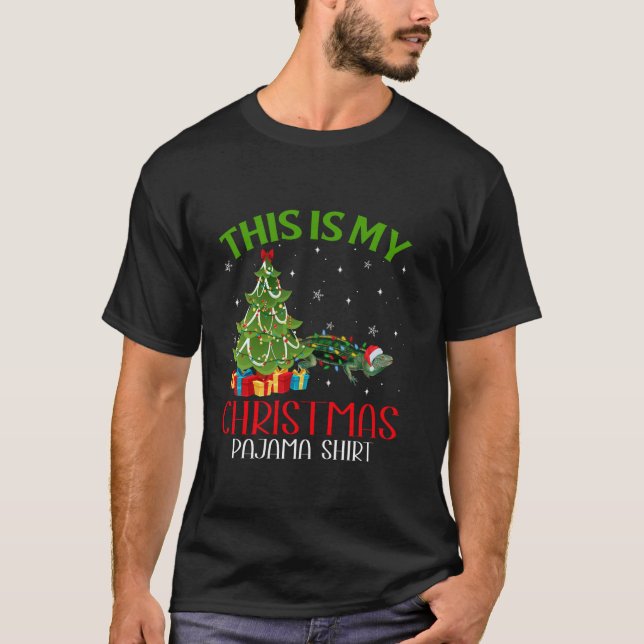 T-shirt Fantastique Noël Père Noël Lumières C'Est Mon Igua (Devant)