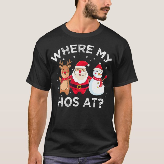 T-shirt Fantastique Père Noël Où Mes Hôtes À Noël (Devant)