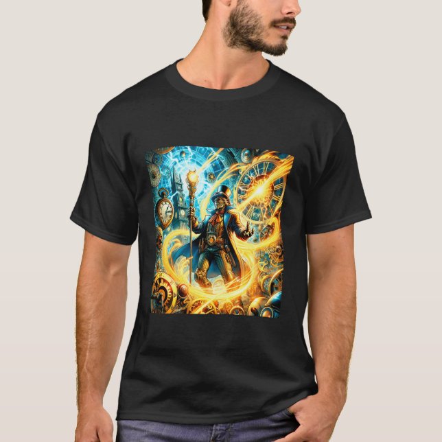 T-shirt Fantastique sorcier du temps Steampunk (Devant)