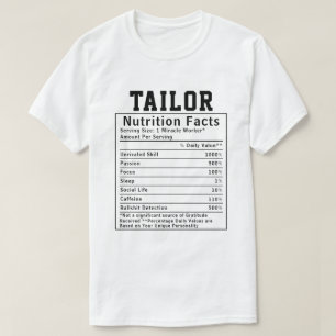 T-shirt Fantastique Tailor Nutrition Facts Coudre Cadeau H