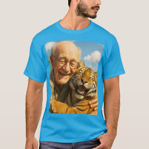 T-shirt Fantastique Vieil Homme Tigre Mignon