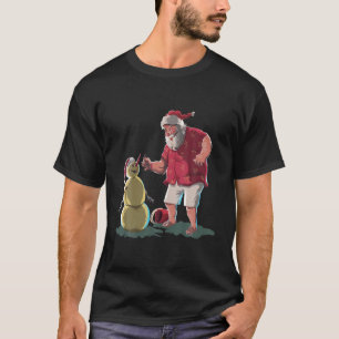 T-shirt Fantastique Visage Père Noël Avec Barbe Casquette