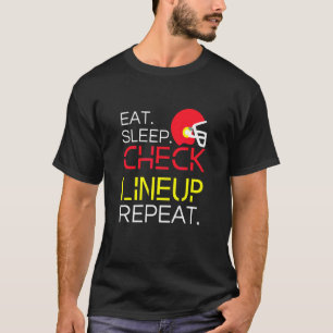 T-shirt Fantasy Football  Manger Dormir Vérifier La Compos
