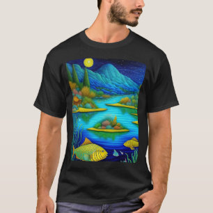 T-shirt Fantasy Lake Fish Art  