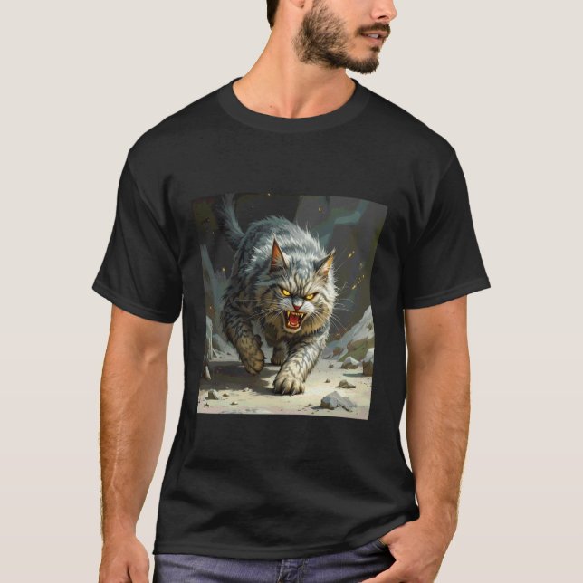 T-shirt Fantasy Rocks Chat Enragé (Devant)