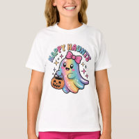 T-Shirt Fantôme Arc-en-Ciel Pastel – Kawaii Hallow