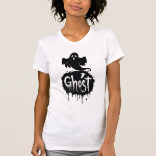T-shirt Fantôme – Art textuel sombre et effrayant qui dégo