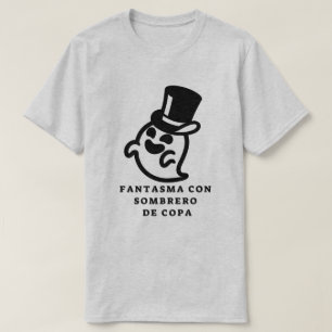 T-shirt Fantôme avec chapeau supérieur et texte espagnol