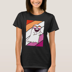 T-shirt Fantôme Avec Fierté Drapeau Lesbien Lgbtq Fier All