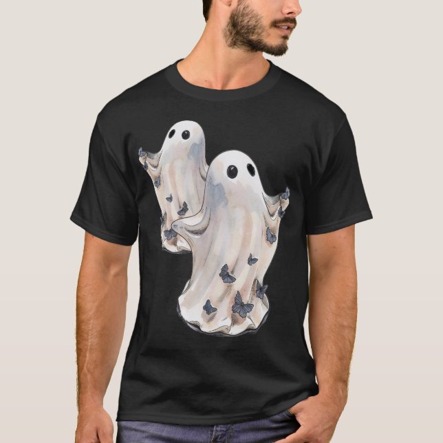 T-shirt Fantôme avec papillons Halloween  (Devant)