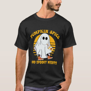 T-shirt Fantôme Citrouille épice Latte Automne Vibe Hallow