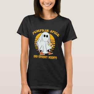 T-shirt Fantôme Citrouille épice Latte Automne Vibe Hallow