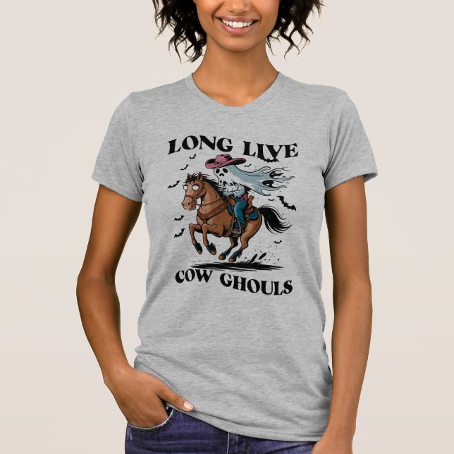 T-shirt Fantôme de Cowboy à cheval Halloween (Devant)
