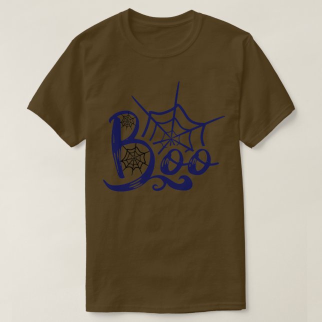 T-shirt fantôme de désapprobation boo blue spiderx27s nid (Design devant)