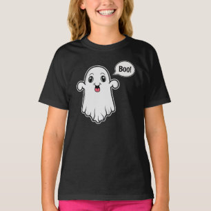 T-shirt Fantôme de dessin animé au visage gentil disant Bo