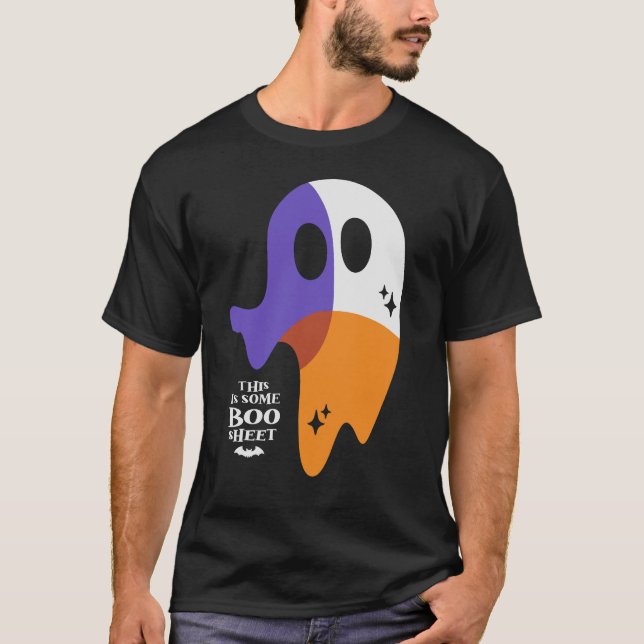 T-shirt Fantôme de feuille de livre - Drôle Halloween (Devant)