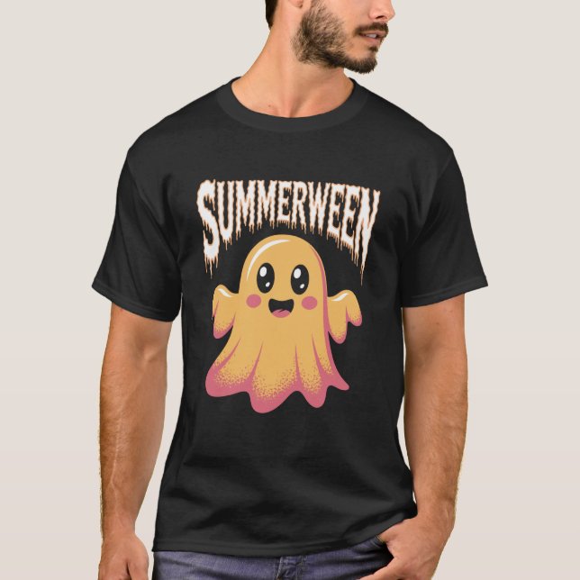 T-shirt Fantôme de la plage de Summerween avec des lunette (Devant)