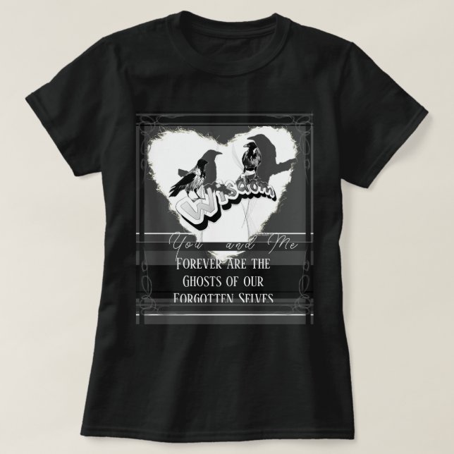 T-shirt Fantôme de Selves Oubliées Crows Gris Ravens (Design devant)