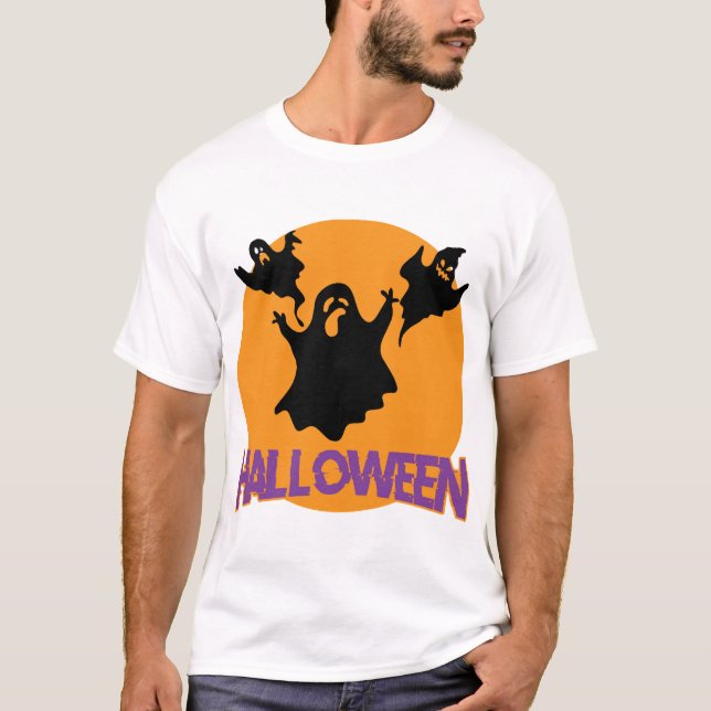 T-shirt fantôme d'Halloween (Devant)