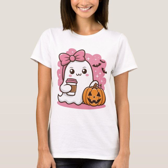 T-shirt fantôme d'Halloween (Devant)