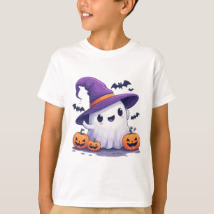 T-shirt Fantôme d'Halloween entouré de citrouilles et de c