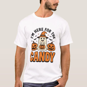 T-shirt Fantôme d'Halloween ici pour les bonbons Mignon Vi