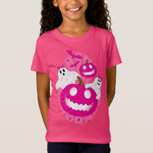 T-Shirt Fantôme d'Halloween rose
