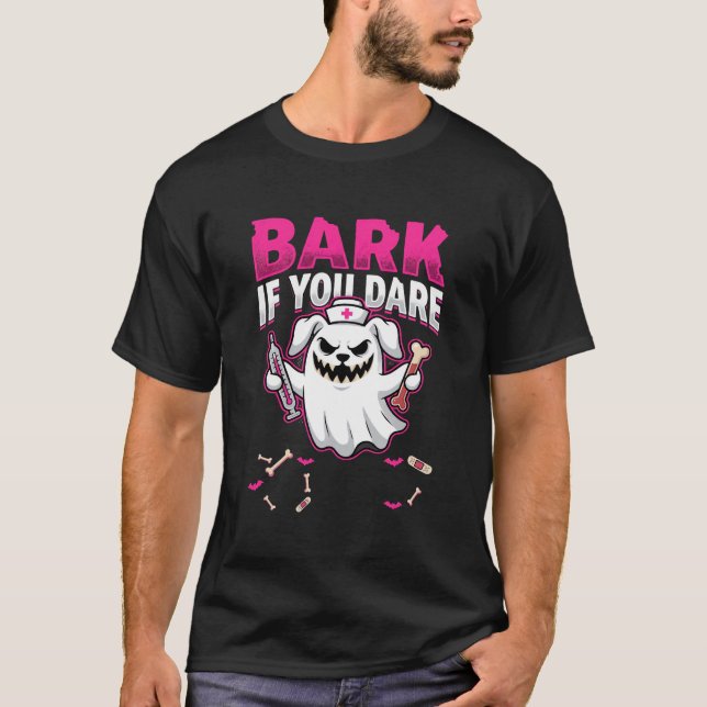T-shirt Fantôme d'infirmière de chien d'Halloween (Devant)