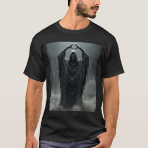 T-shirt Fantôme drôle coeur mains visage effrayant hallowe