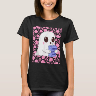 T-shirt Fantôme éffrayant Mais Doux Avec Halloween Florale