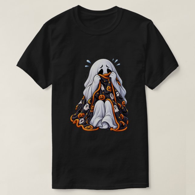 T-shirt Fantôme effrayé – Halloween mignon et effrayant (Design devant)
