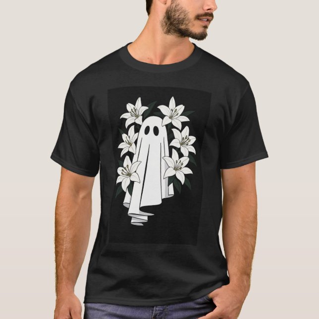 T-shirt Fantôme esthétique avec napperons blanches - Éffra (Devant)