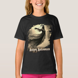 T-shirt Fantôme Féminin Noir dans un Paysage Infernale - H
