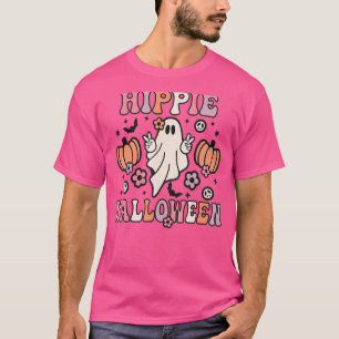 T-shirt Fantôme floral rétro Hippie Super Halloween 60s le