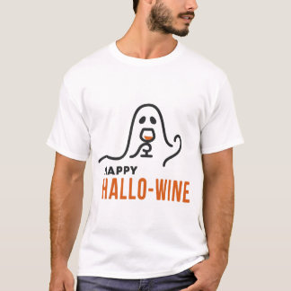 T-shirt Fantôme Hallo-Wine Amateur de Vin d'Halloween