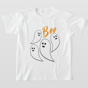 T-shirt Fantôme Halloween noir blanc motif mignon Boo