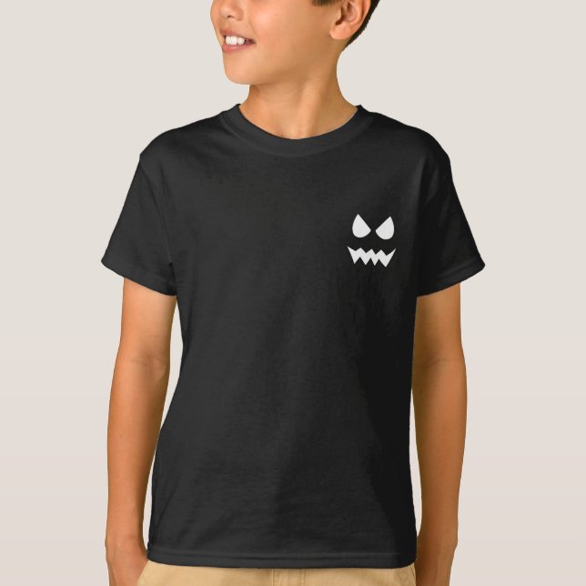 T-Shirt Fantôme Halloween noir et blanc (Devant)