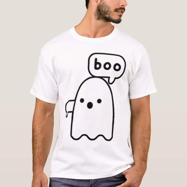 T-shirt Fantôme hurlant Boo Ghost de désapprobation (Devant)